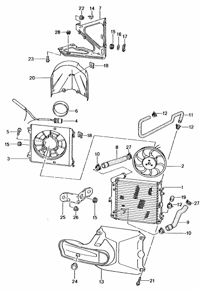 Radiator (coolant) - Boxster 986 (all), 996 (all non-Turbo)