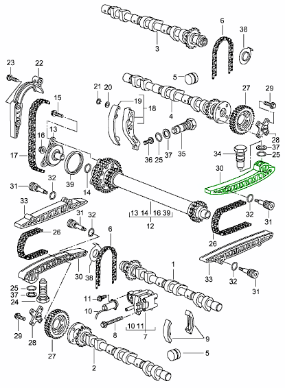 Tensioner blade - 996 Carrera