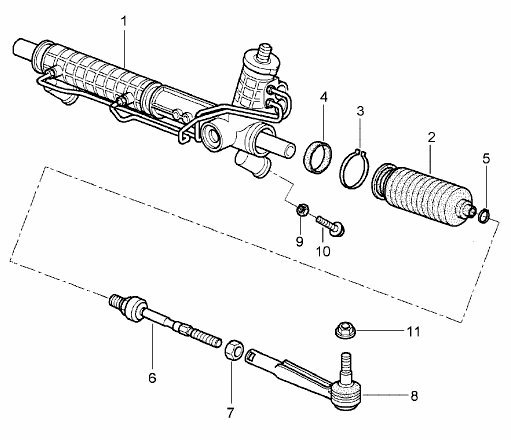 Track rod inner joint kit (with bellow) - 987 Boxster and Cayman, 997 (all)