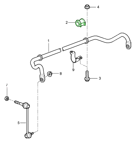 Anti-roll / Sway / Stabiliser bar bush (front) - 986 Boxster S, 996/997 Carrera M030