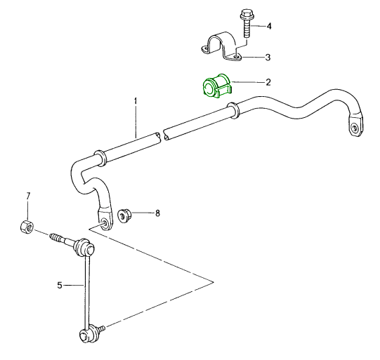 Anti-roll / Sway / Stabiliser bar bush (front) - 986 Boxster (non-S), 996 Carrera 2