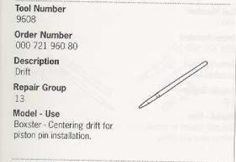 Engine Timing Tools - Porsche M9X engines (1997 to 2008) RENTAL