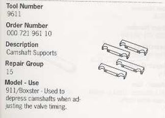 Engine Timing Tools - Porsche M9X engines (1997 to 2008) RENTAL