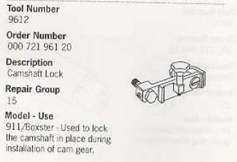 Engine Timing Tools - Porsche M9X engines (1997 to 2008) RENTAL