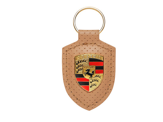 Porsche Key Tag with Crest - Beige Heritage Edition