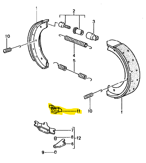 Handbrake shoes supporting plate (Genuine) - 996 Carrera 2/4/4S, Turbo, GT3