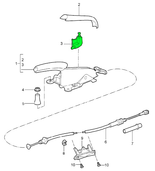 Handbrake Warning Switch Actuator - 986, 987 Boxster / Cayman, 996.1, 996.2, 997.1, 997.2, Carrera GT