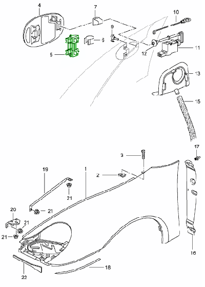 Fuel filler flap hinge repair kit