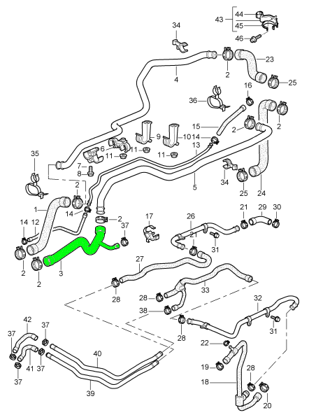 Coolant Return Hose - 996 Carrera 4 6MT